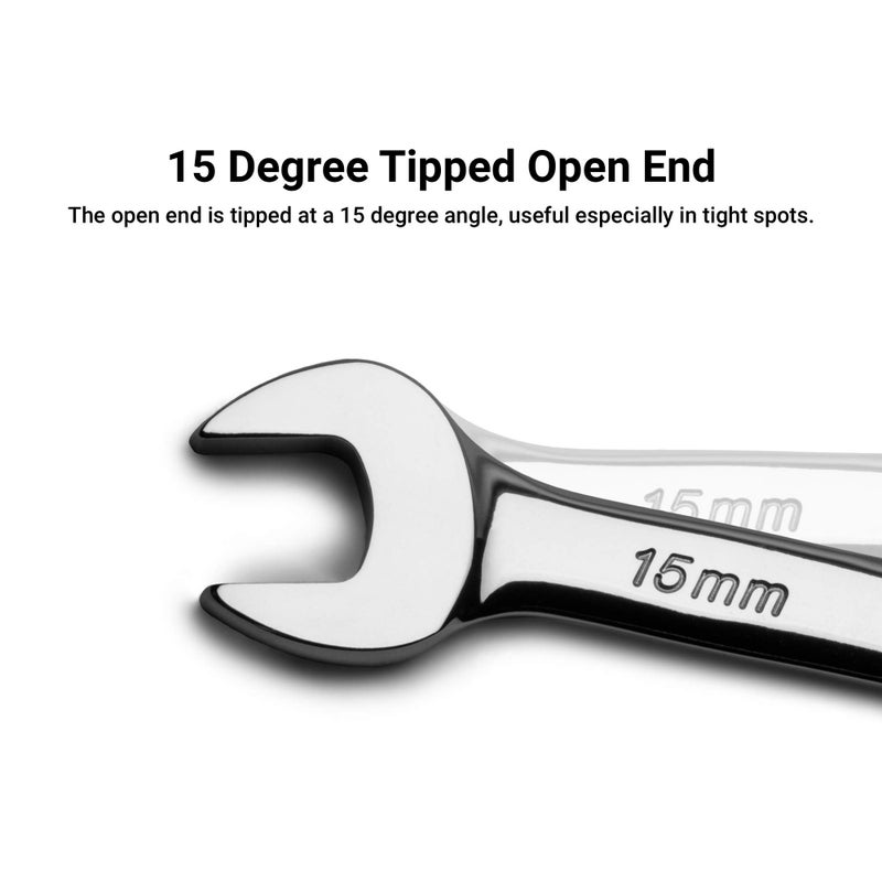 Capri Tools 1-1310 Combination Wrench, 12 Point, Metric, 10 mm, Chrome - Image 5